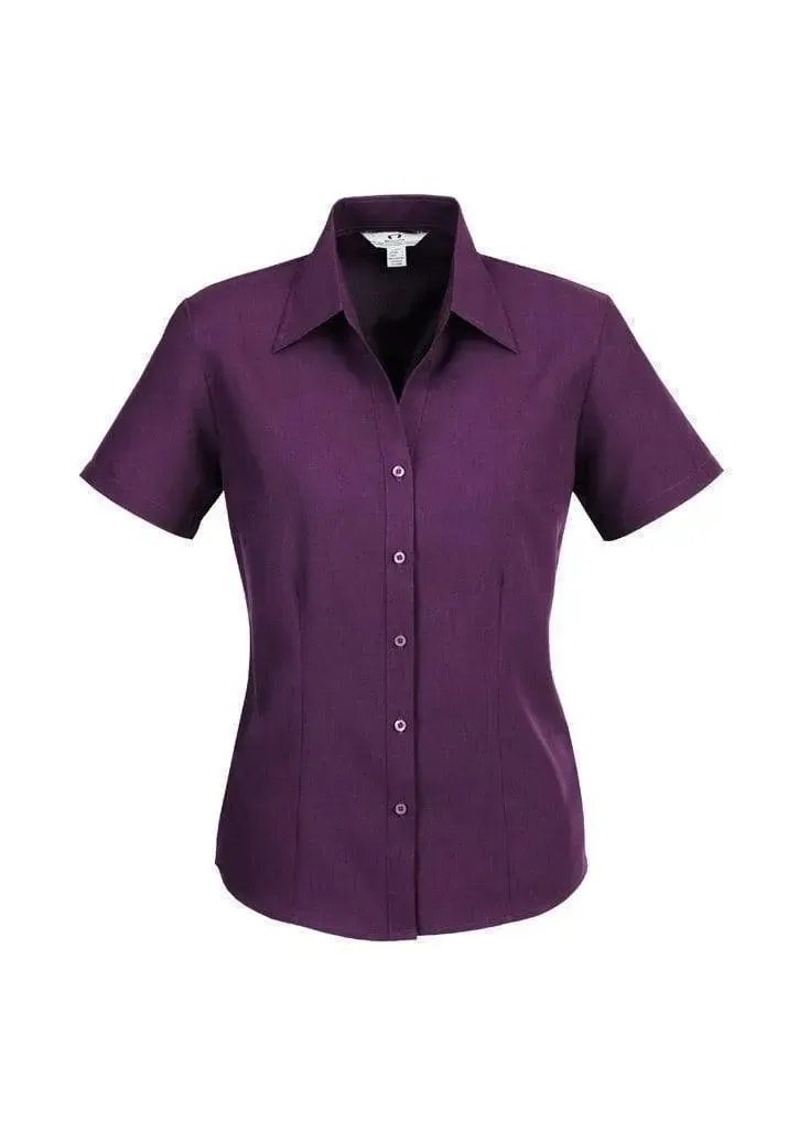 Biz Collection Corporate Wear Grape / 6 Biz Collection Women’s Plain Oasis Short Sleeve Shirt Lb3601